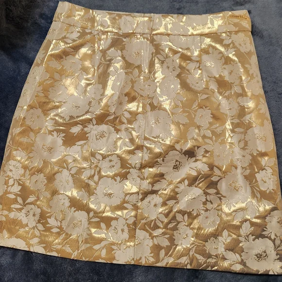 J. Crew Embellished Gold and Cream Mini Skirt - Picture 2 of 5